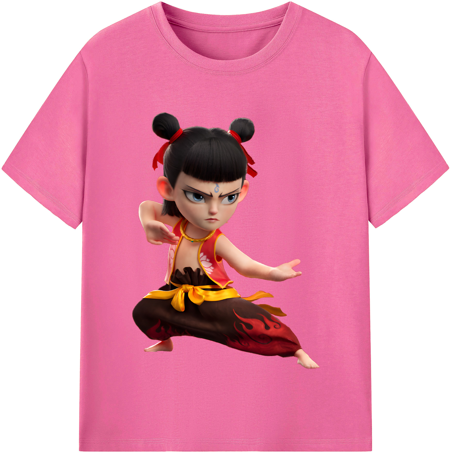 （画像用） Ne Zha 2 ナタ 魔童の大暴れ レディースカジュアルプリントTシャツ（綿100％）